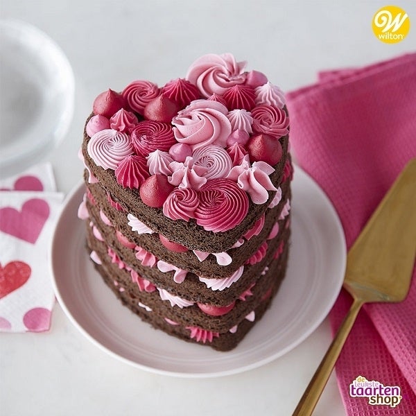 Heart shaped layer cake