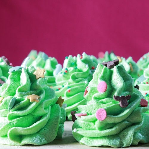 Xmas tree meringues