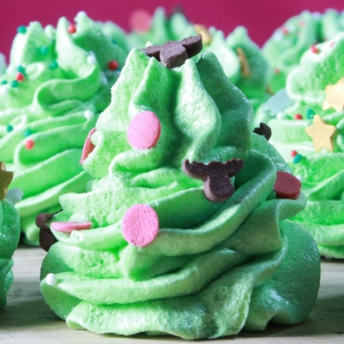 Xmas tree meringues