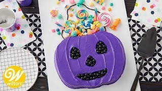 How to Make a Halloween Trick or Treat Candy Bucket Cake | Wilton