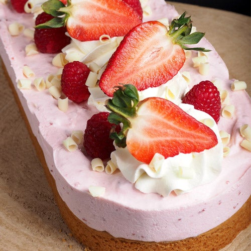 Summery strawberry bavarois cake