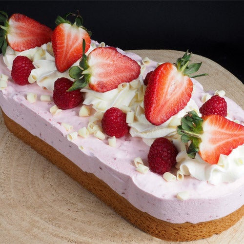 Summery strawberry bavarois cake