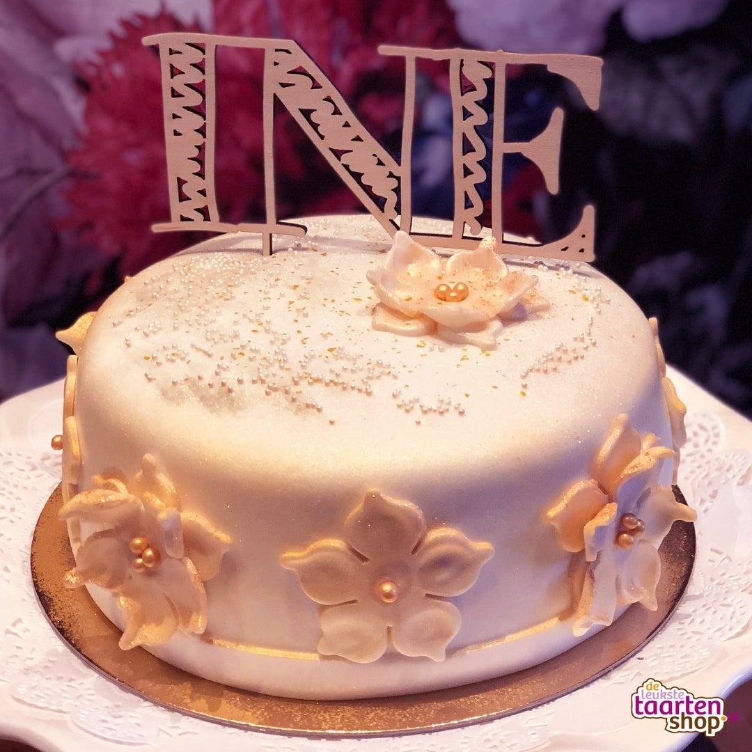 Witte fondant taart
