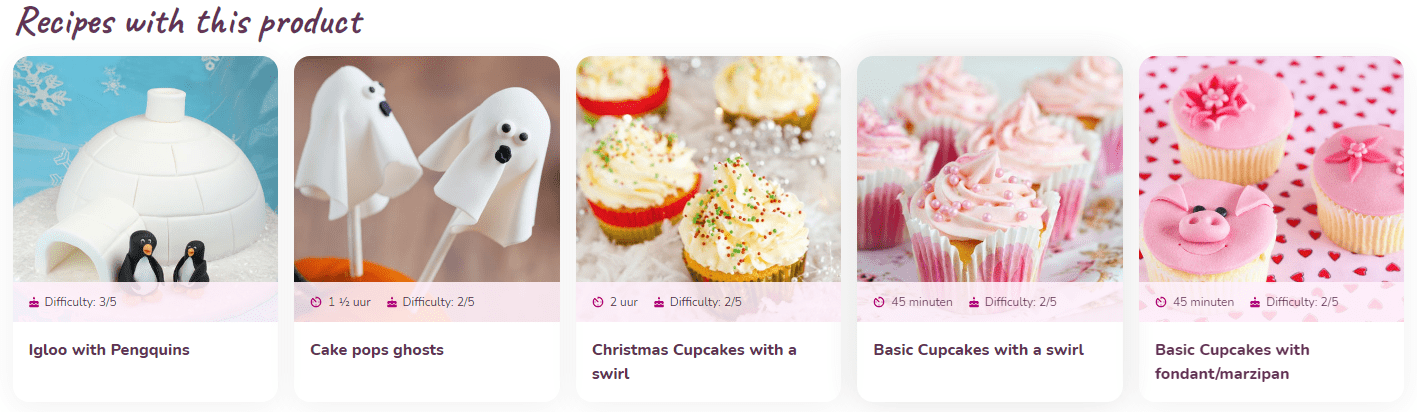 Recipes in which a specific product is used