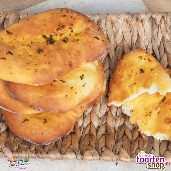Naan bread with garlic and parsley