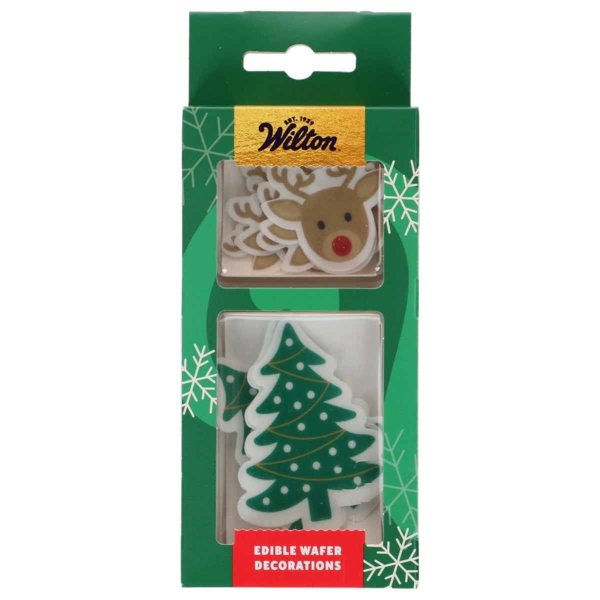 Wilton Edible Wafer Decorations Reindeer & Christmas Trees set/9
