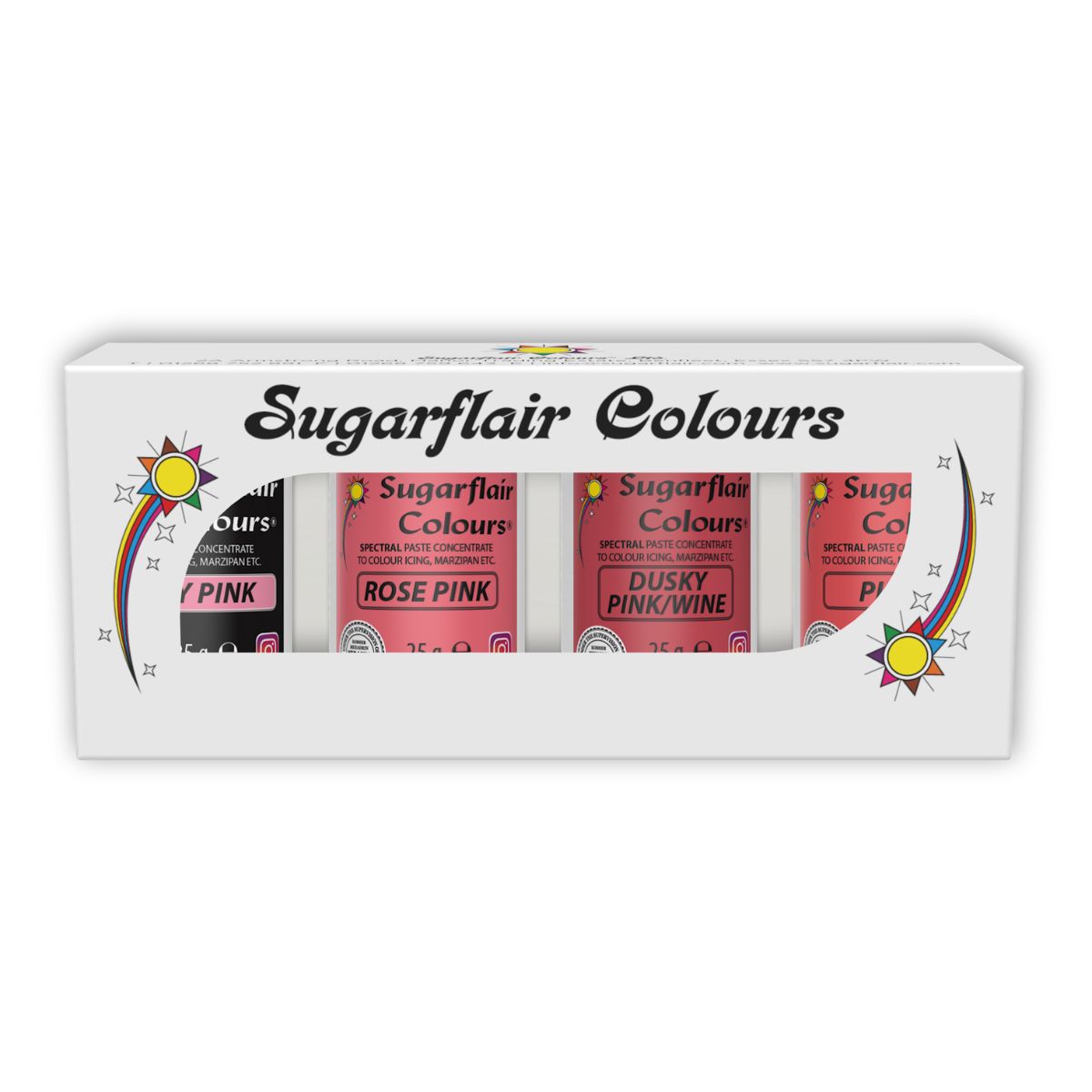 Sugarflair Paste Colour Mixed Pink set/4