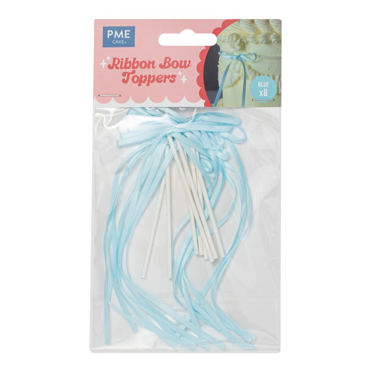 PME Ribbon Bow Toppers Blue pk/8