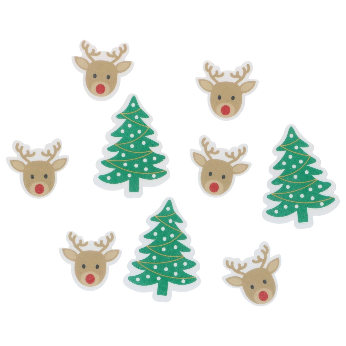 Wilton Edible Wafer Decorations Reindeer & Christmas Trees set/9