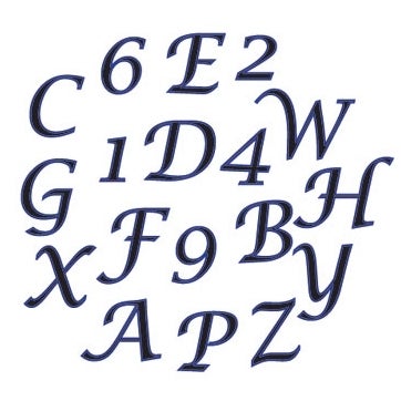 FMM Tappit Cutter Alphabet & Numbers Upper Case Script Italic