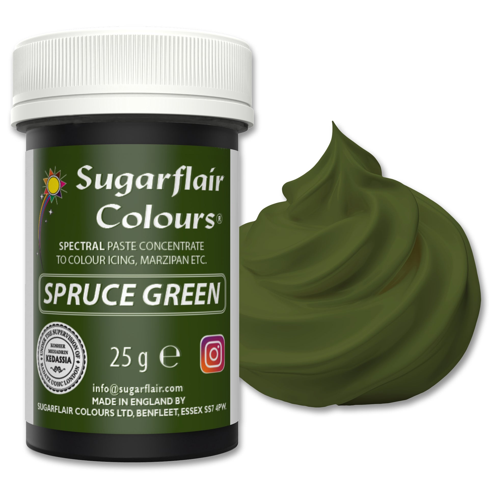 Sugarflair Paste Colour Spruce Green 25g