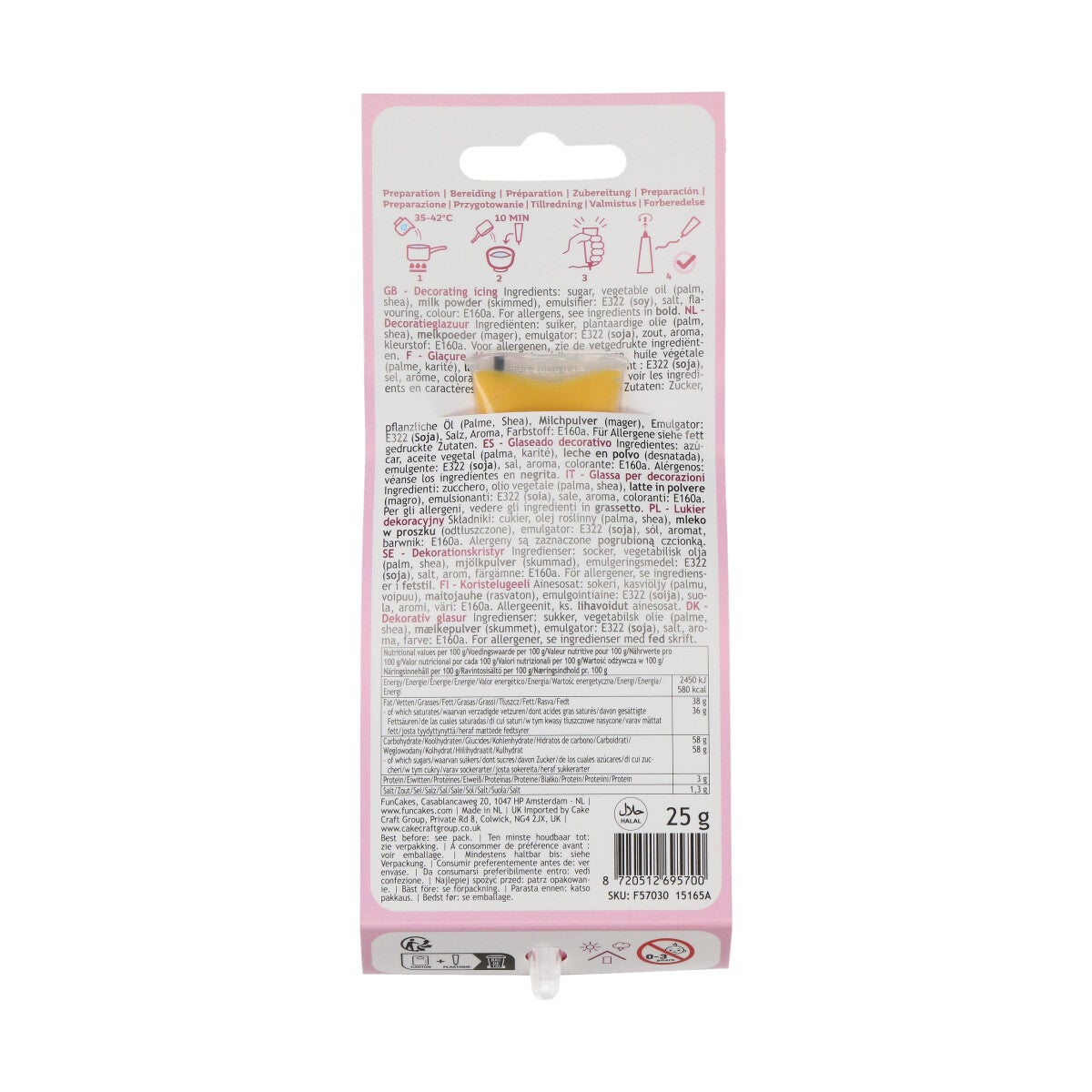 FunCakes Choco Writer Yellow 25g