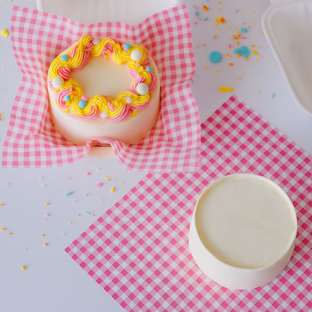 Simply Making Bento Box Liner Pink Checkerboard 25x25 cm pk/50