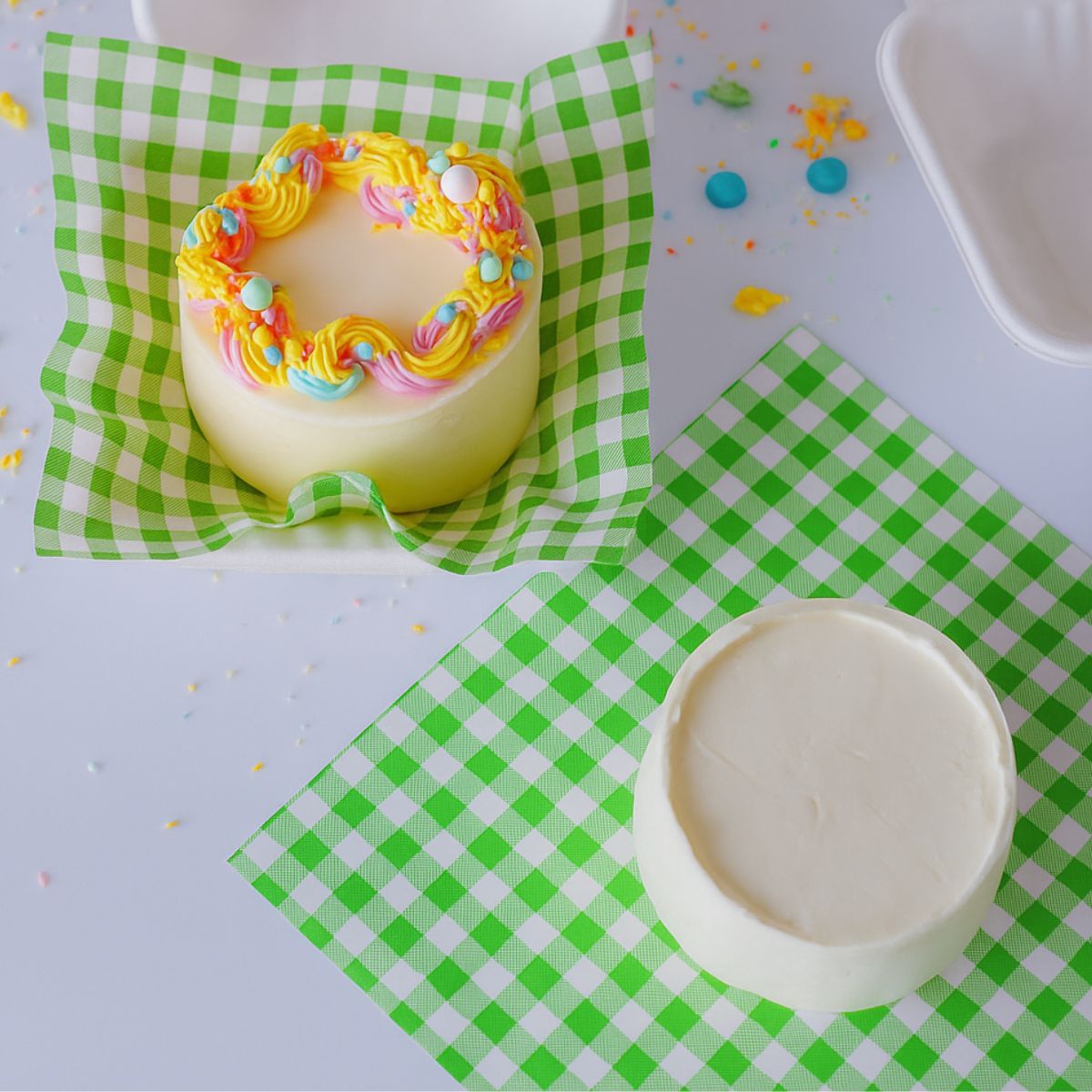 Simply Making Bento Box Liner Green Checkerboard 25x25 cm pk/50