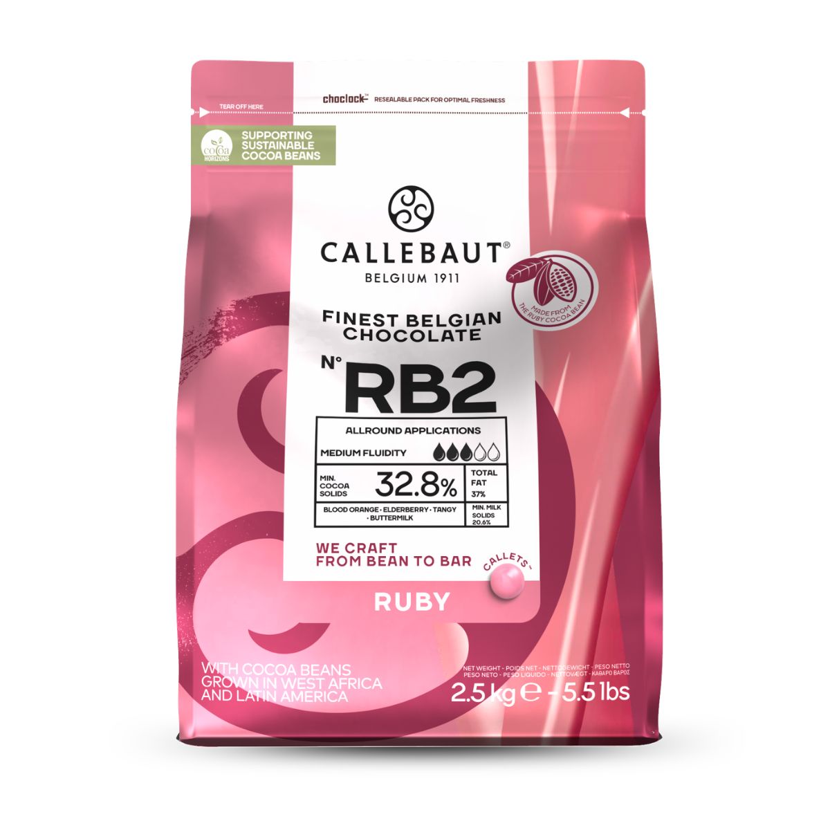 Callebaut Chocolate Callets Ruby 2,5kg