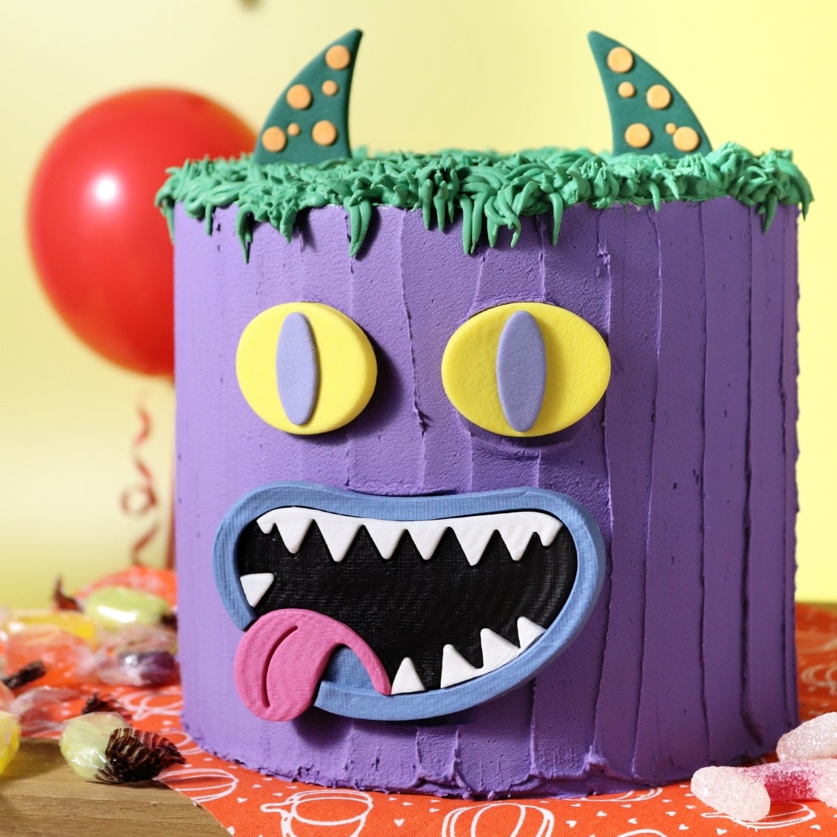 PME Halloween Cake Sugar Decorations Monster Face set/5
