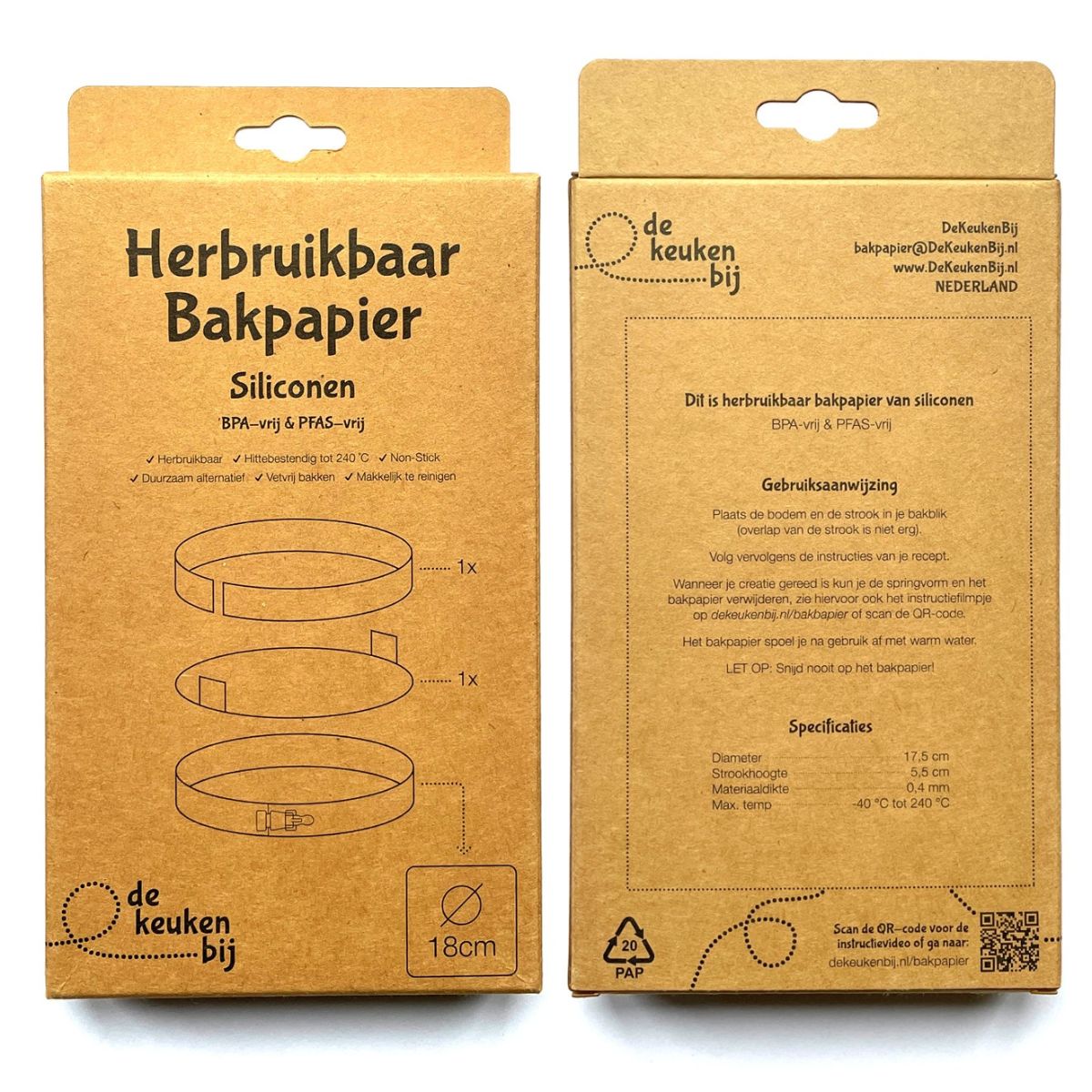 De KeukenBij Silicone Reusable Baking Paper Round Ø18cm