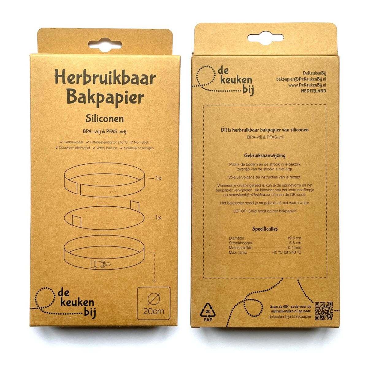 De KeukenBij Silicone Reusable Baking Paper Round Ø20cm