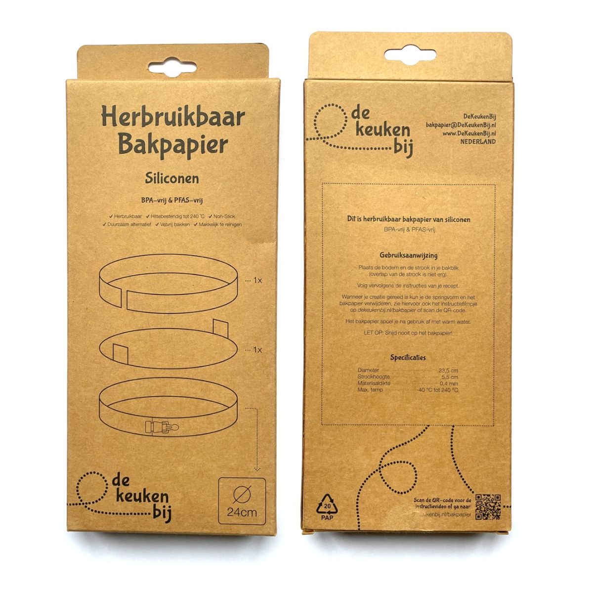 De KeukenBij Silicone Reusable Baking Paper Round Ø24cm