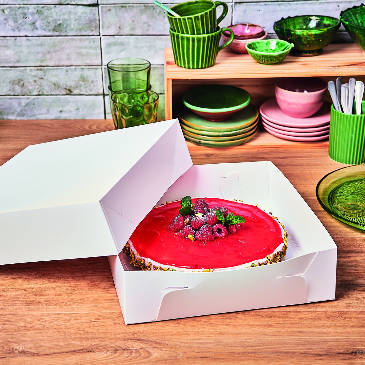 FunCakes Cake Box Swan Neck White 20x20x8cm pk/25