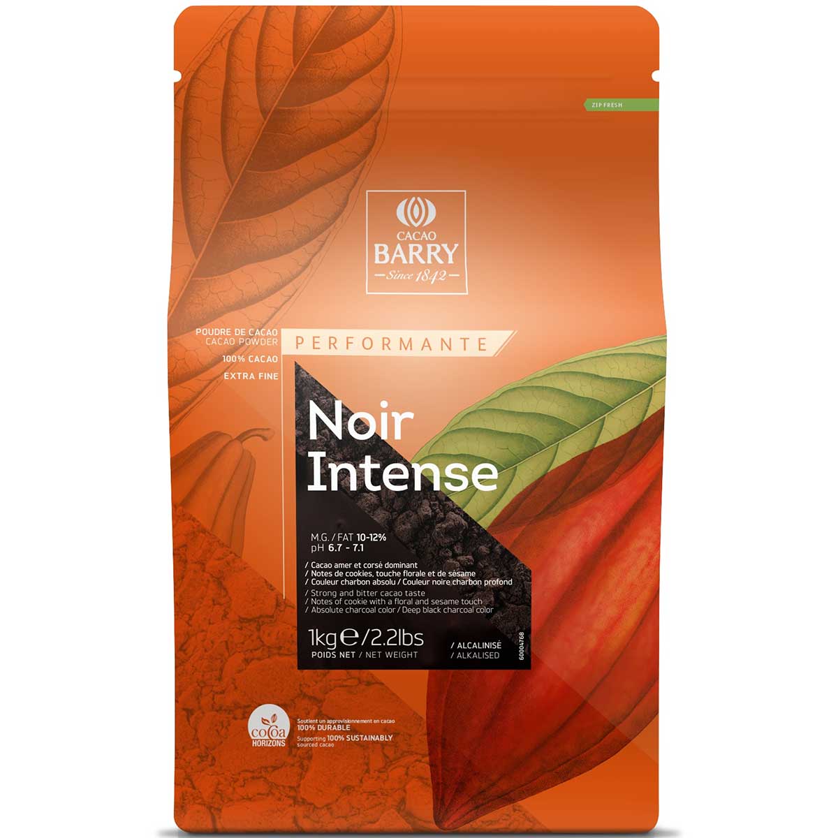 Cacao Barry Noir Intense Magere Cacaopoeder 1kg