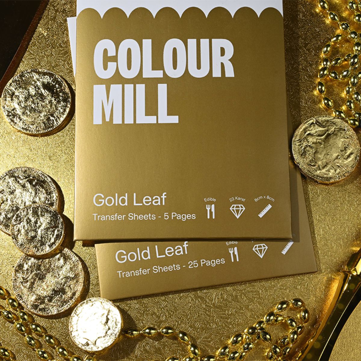 Colour Mill Edible Gold Leaf Transfer 23kt - 8cm pk/5