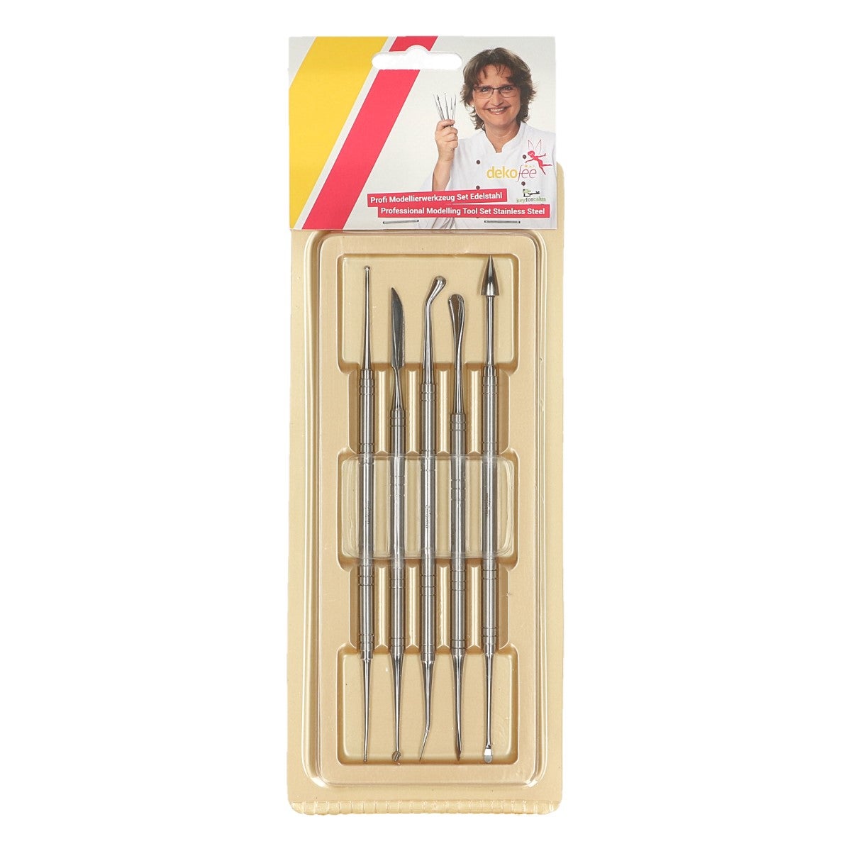 Dekofee Professional Modelling Tool Set Stainless Steel pk/5