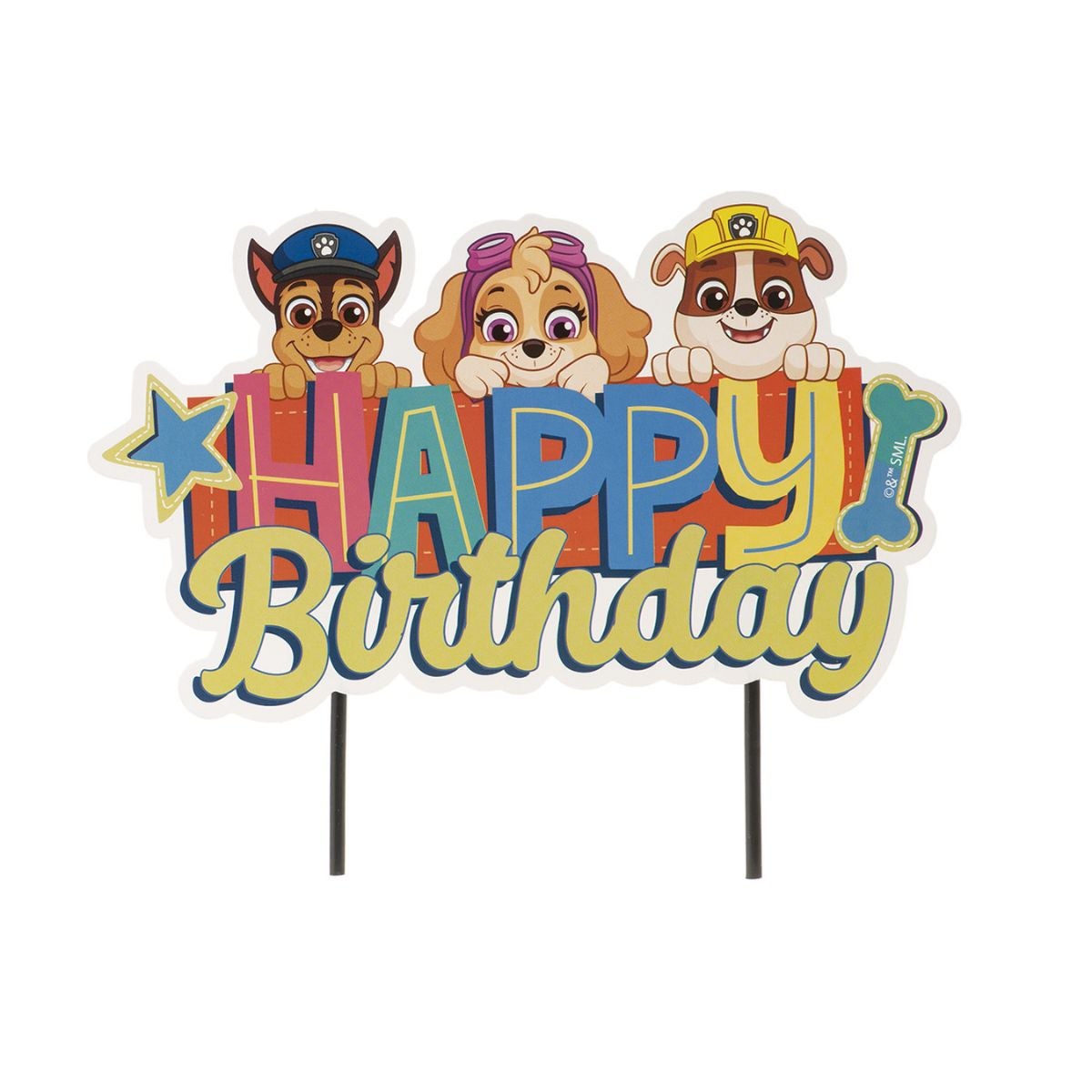 Dekora Paw Patrol Happy Birthday Cake Topper 17 x 15 cm