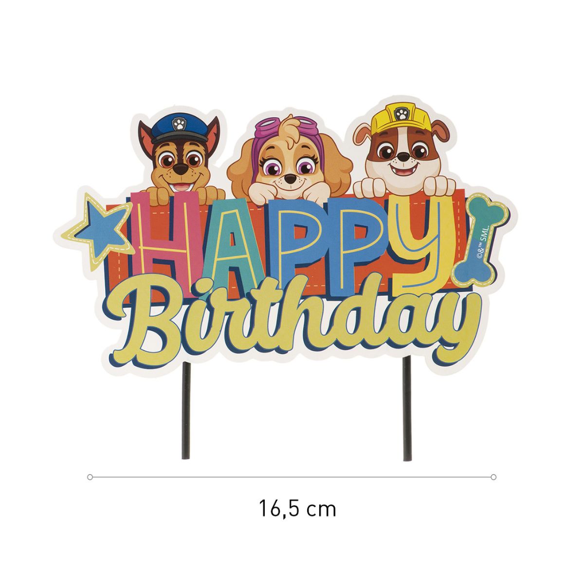 Dekora Paw Patrol Happy Birthday Cake Topper 17 x 15 cm