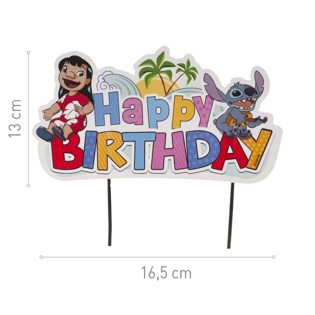 Dekora Lilo and Stitch Happy Birthday Cake Topper 17 cm