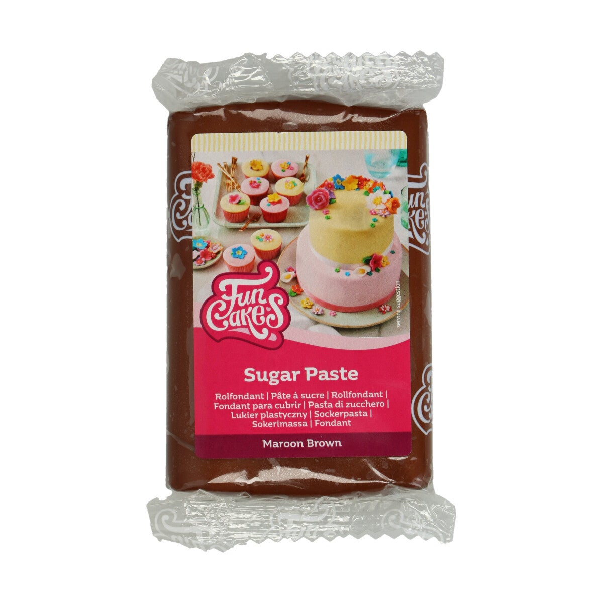 FunCakes Sugar Paste Maroon Brown 250 g
