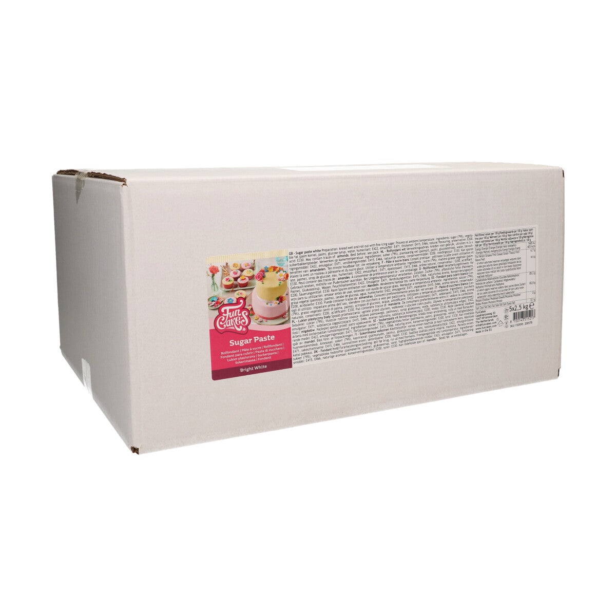 FunCakes Sugar Paste Bright White 12,5 kg (5x2,5 kg)