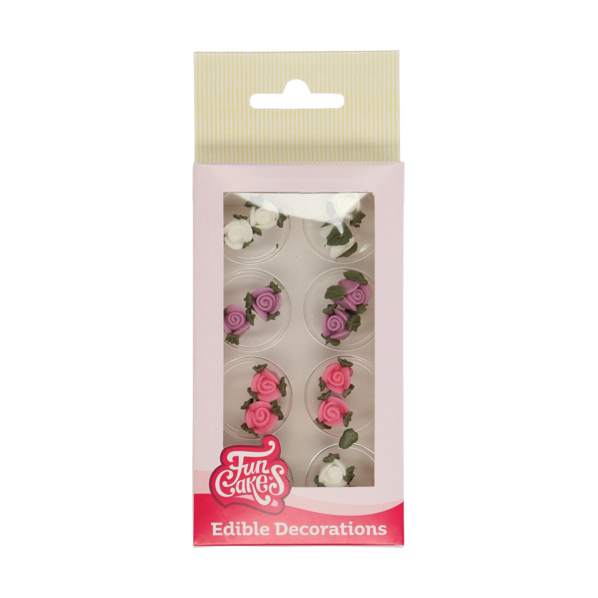 FunCakes Sugar Decorations Roses with Leaves Set/16