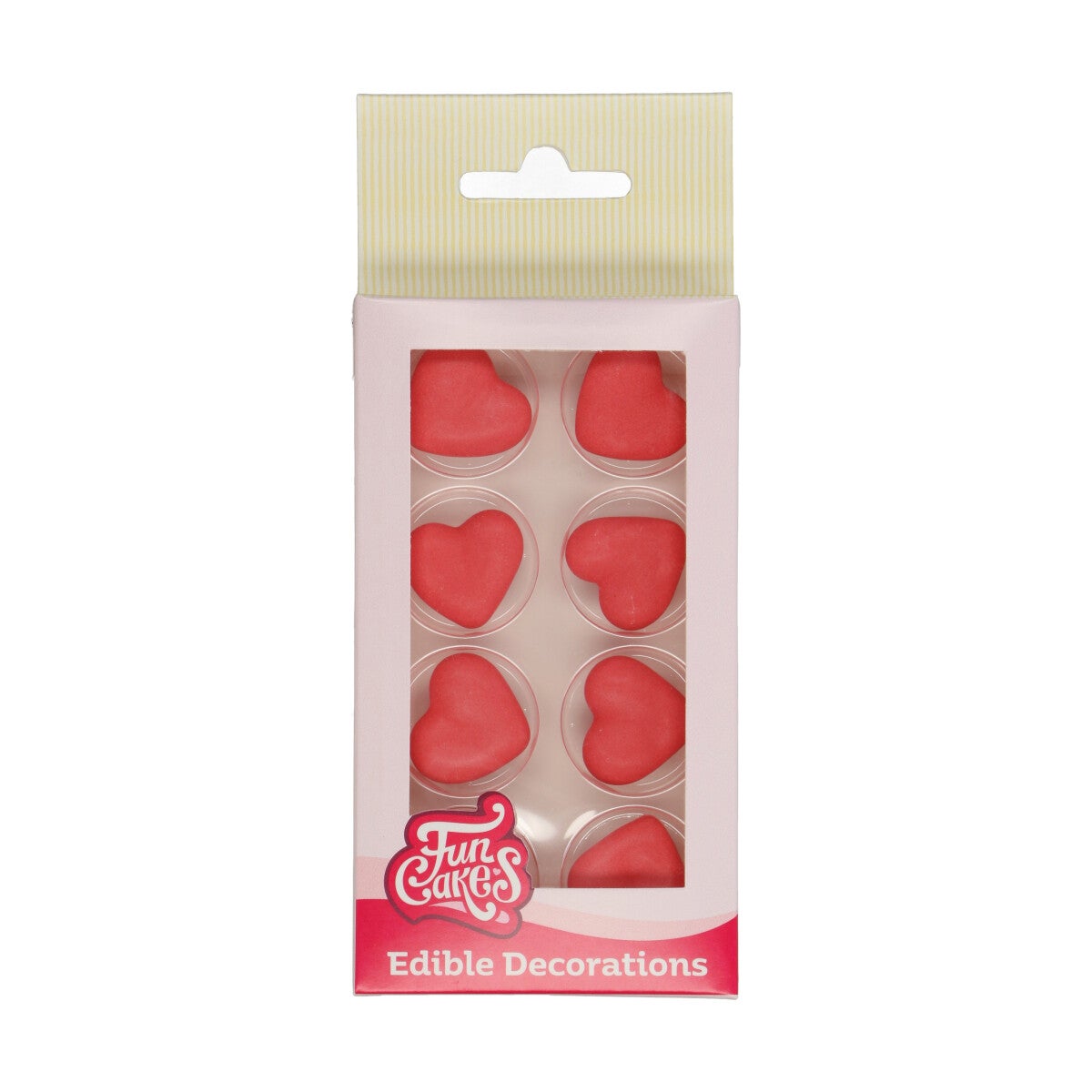 FunCakes Sugar Decorations Heart Red Set/8