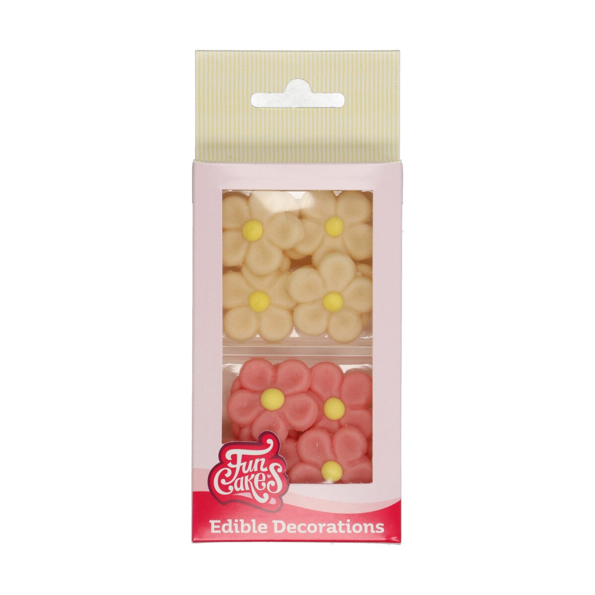 FunCakes Marzipan Decorations Daisies White/Pink Set/12