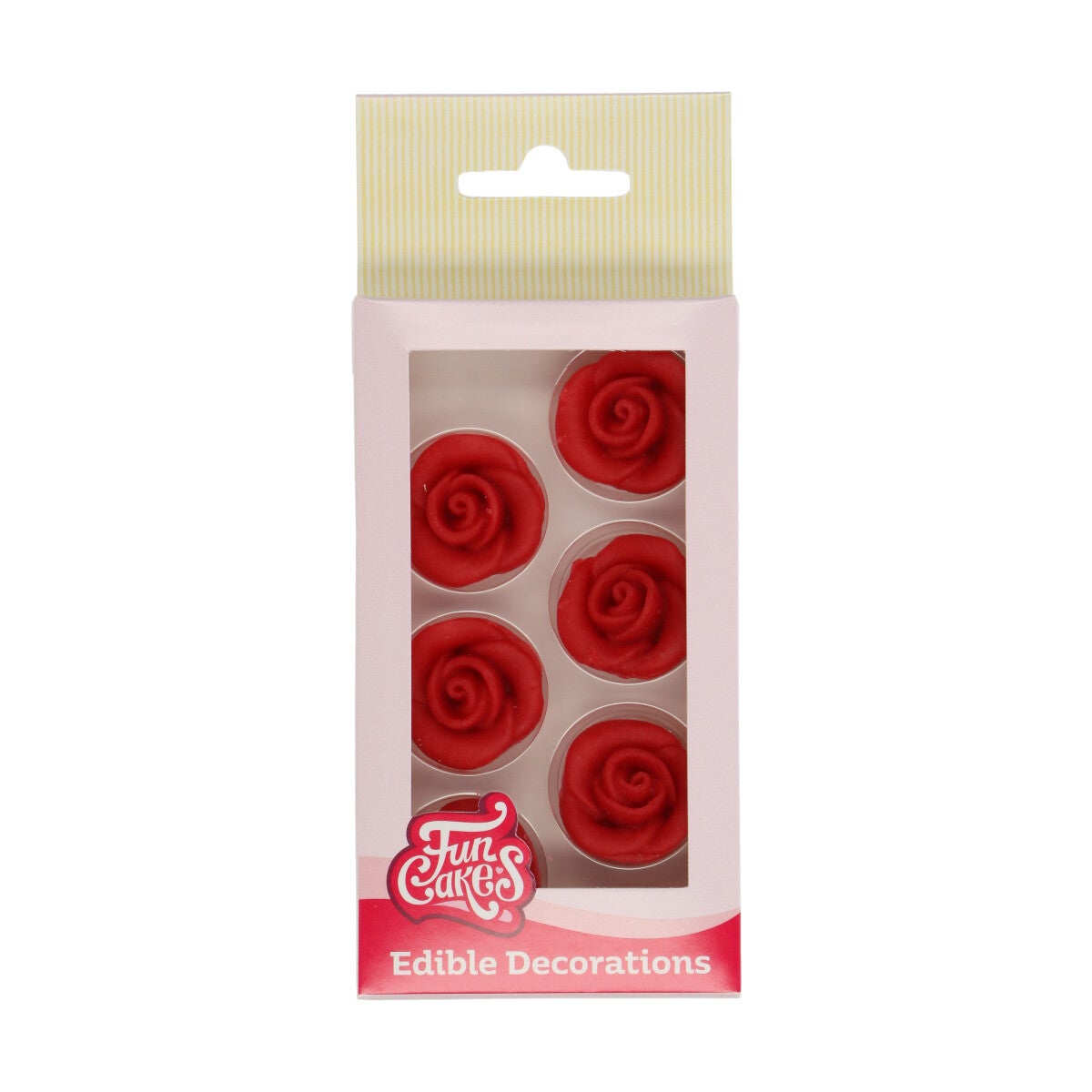 FunCakes Marzipan Decorations Roses Red Set/6