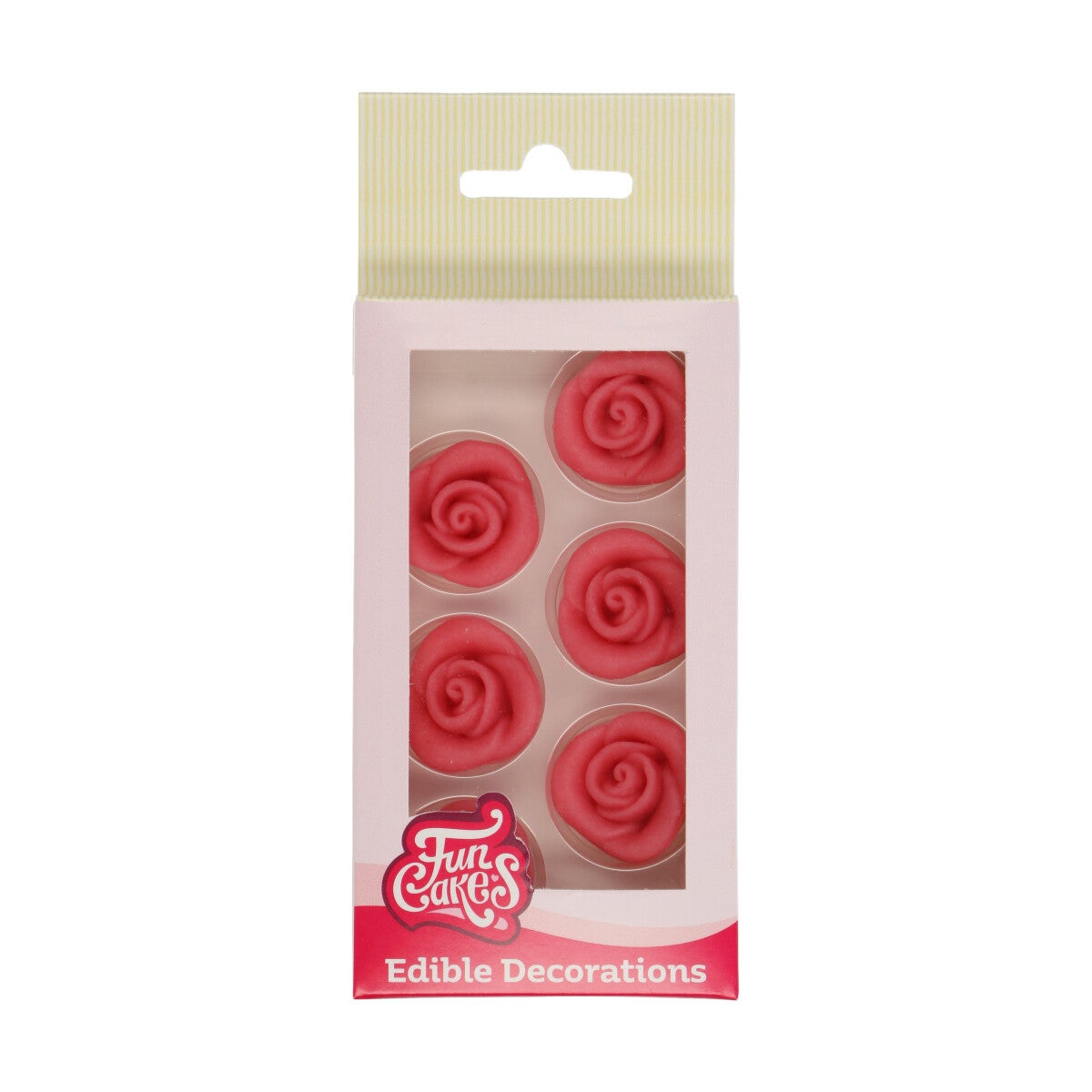 FunCakes Marzipan Decorations Roses Pink Set/6