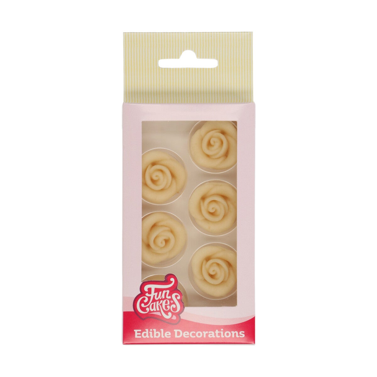 FunCakes Marzipan Decorations Roses White Set/6
