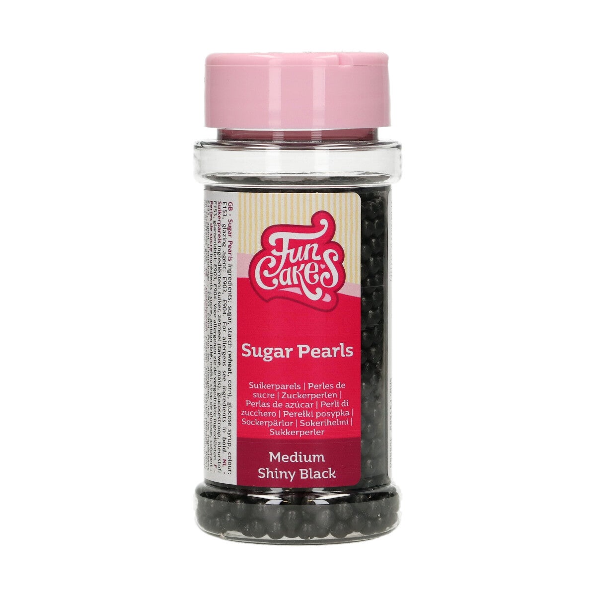 FunCakes Sugar Pearls Medium Shiny Black 80 g