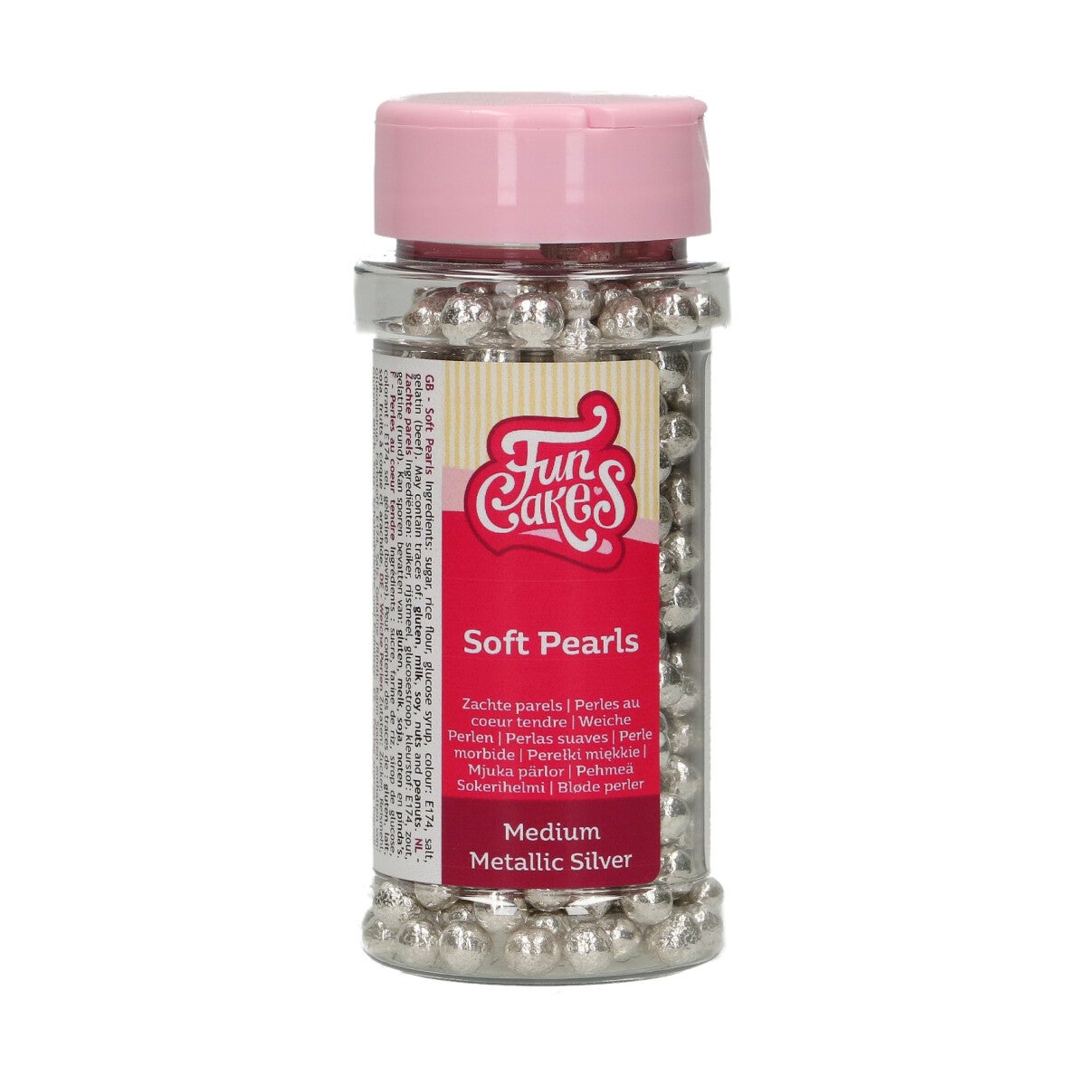 FunCakes Soft Pearls Medium Metallic Silver 55 g