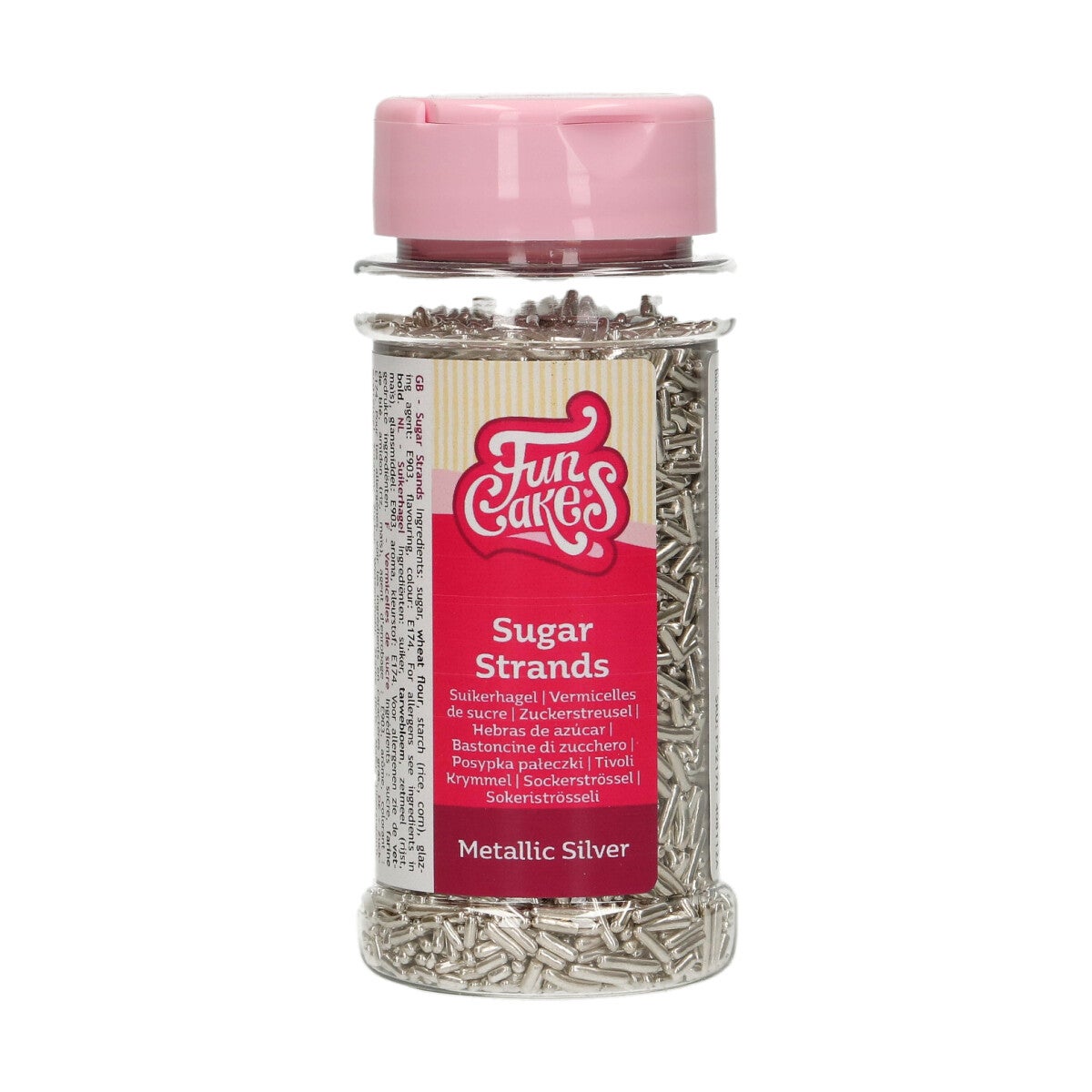 FunCakes Sugar Strands Metallic Silver 80 g