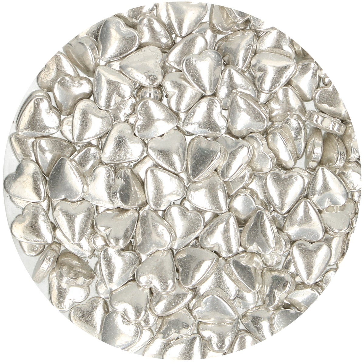 FunCakes Sugar Hearts Metallic Silver 80 g