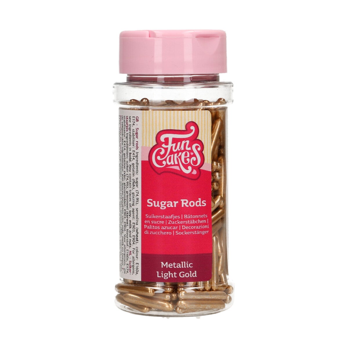FunCakes Metallic Sugar Rods XL Light Gold 70 g
