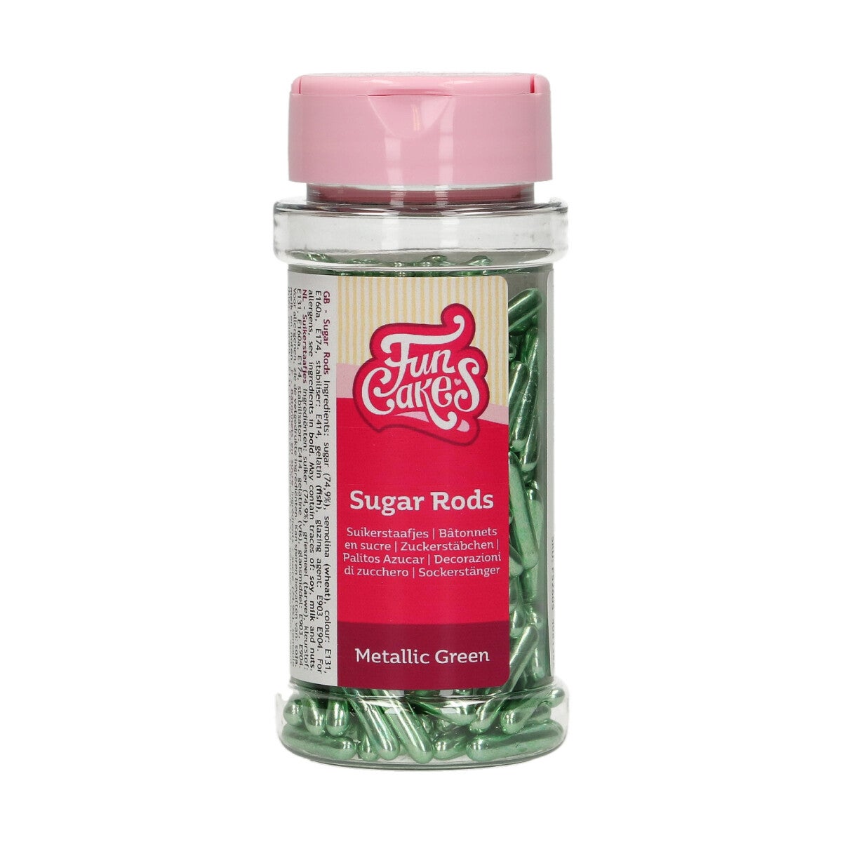 FunCakes Metallic Sugar Rods XL Green 70 g