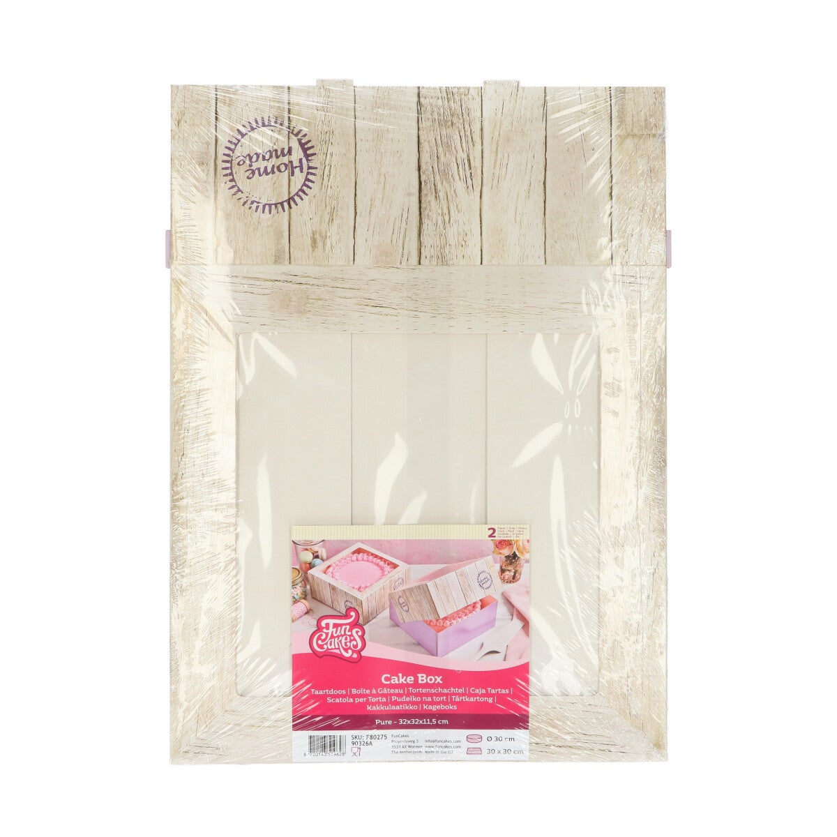 FunCakes Cake Box -Pure- 32x32x11.5cm pk/2
