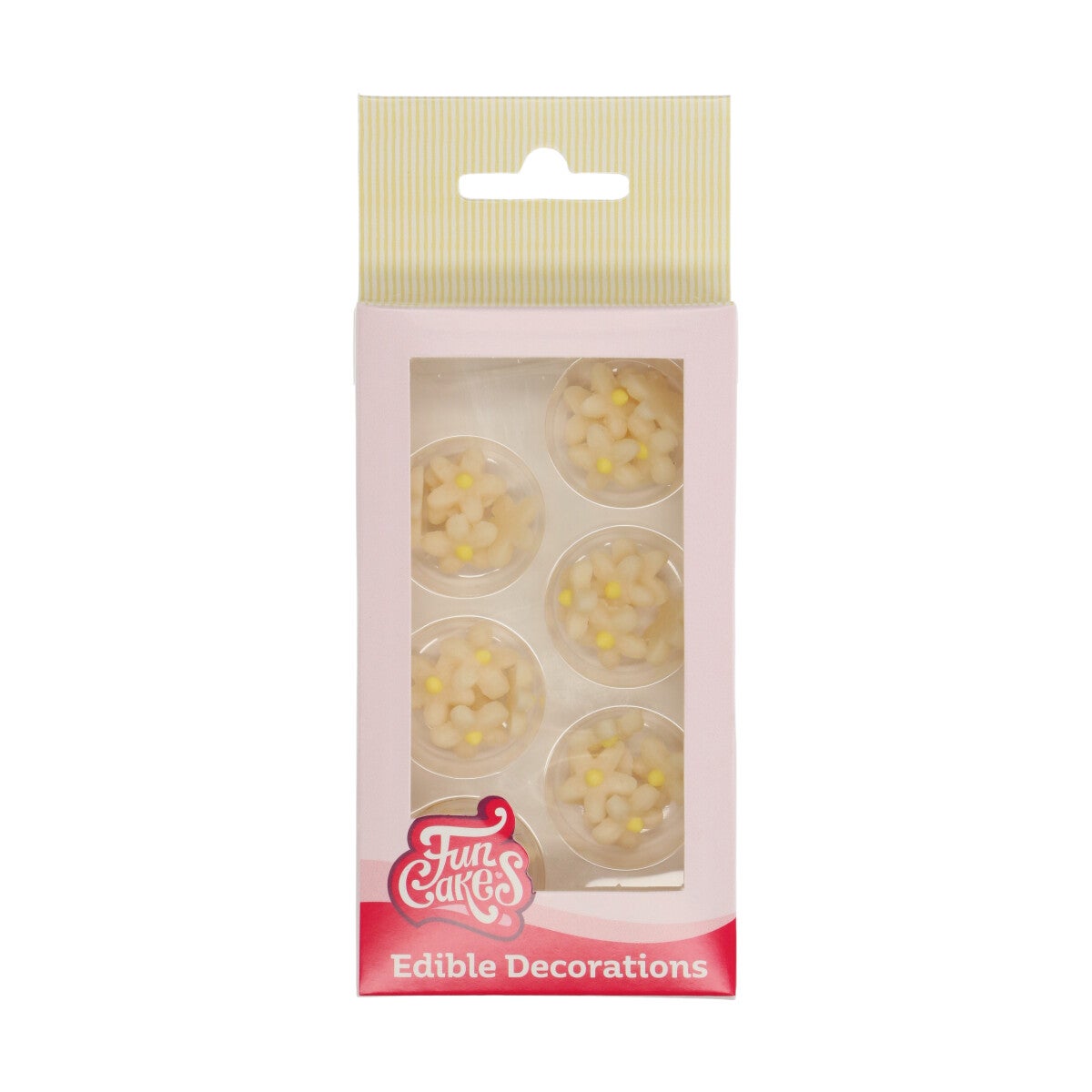 FunCakes Marzipan Decorations Chrysanthemum White/Yellow Set