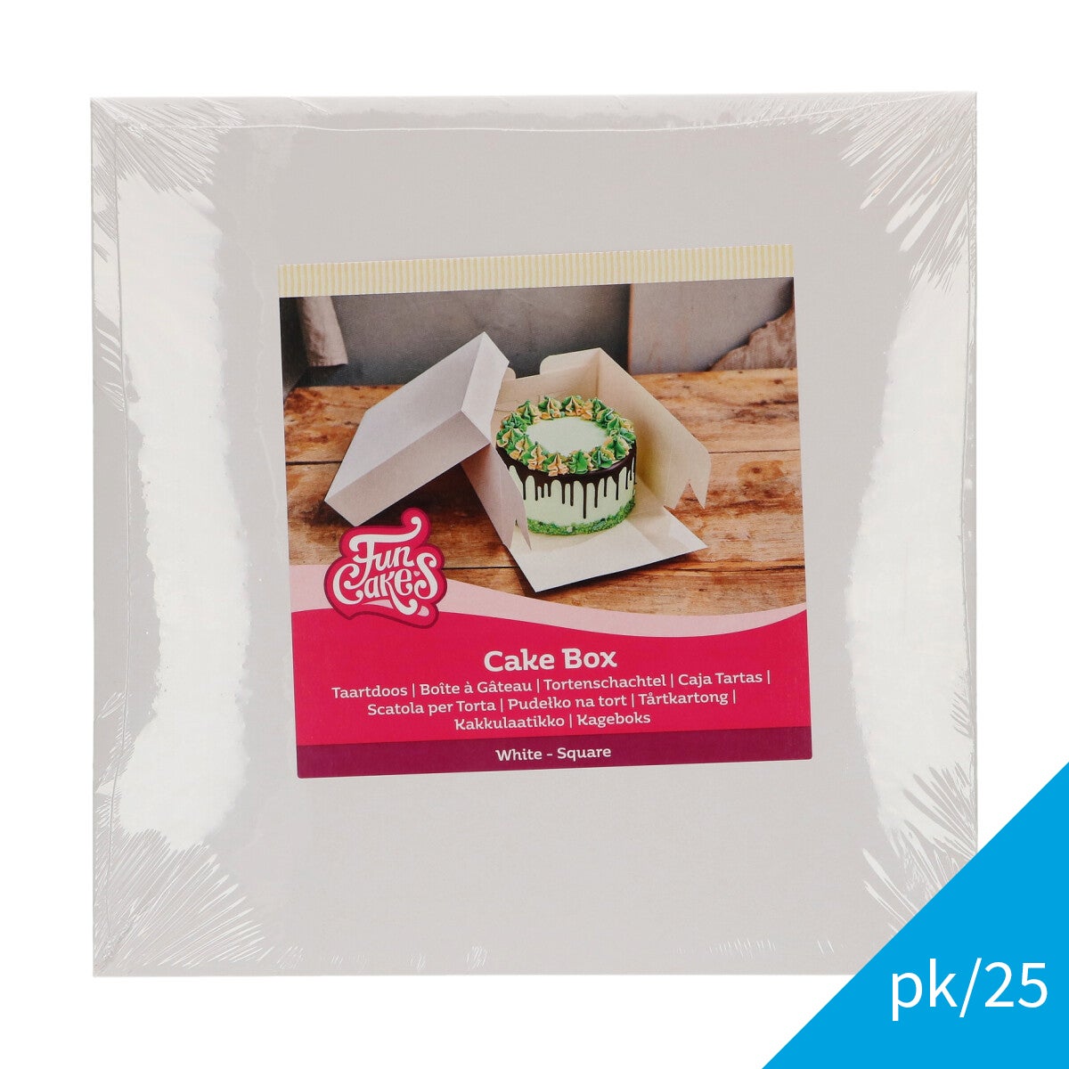 FunCakes Cake Box White 33x33x15 cm pk/25