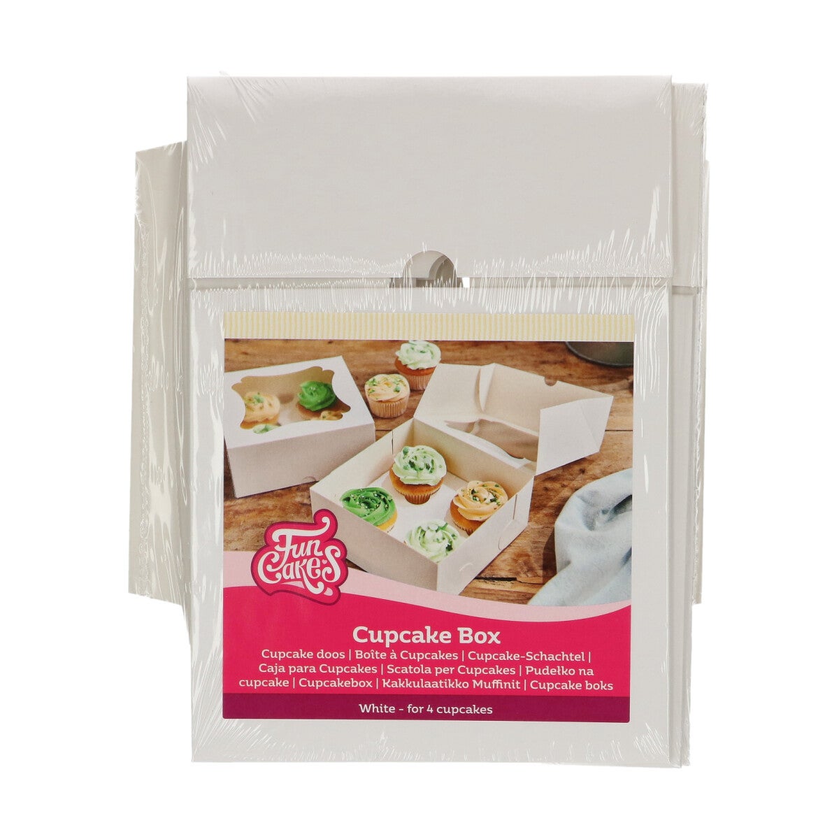 FunCakes Cupcake Box 4 - White pk/3