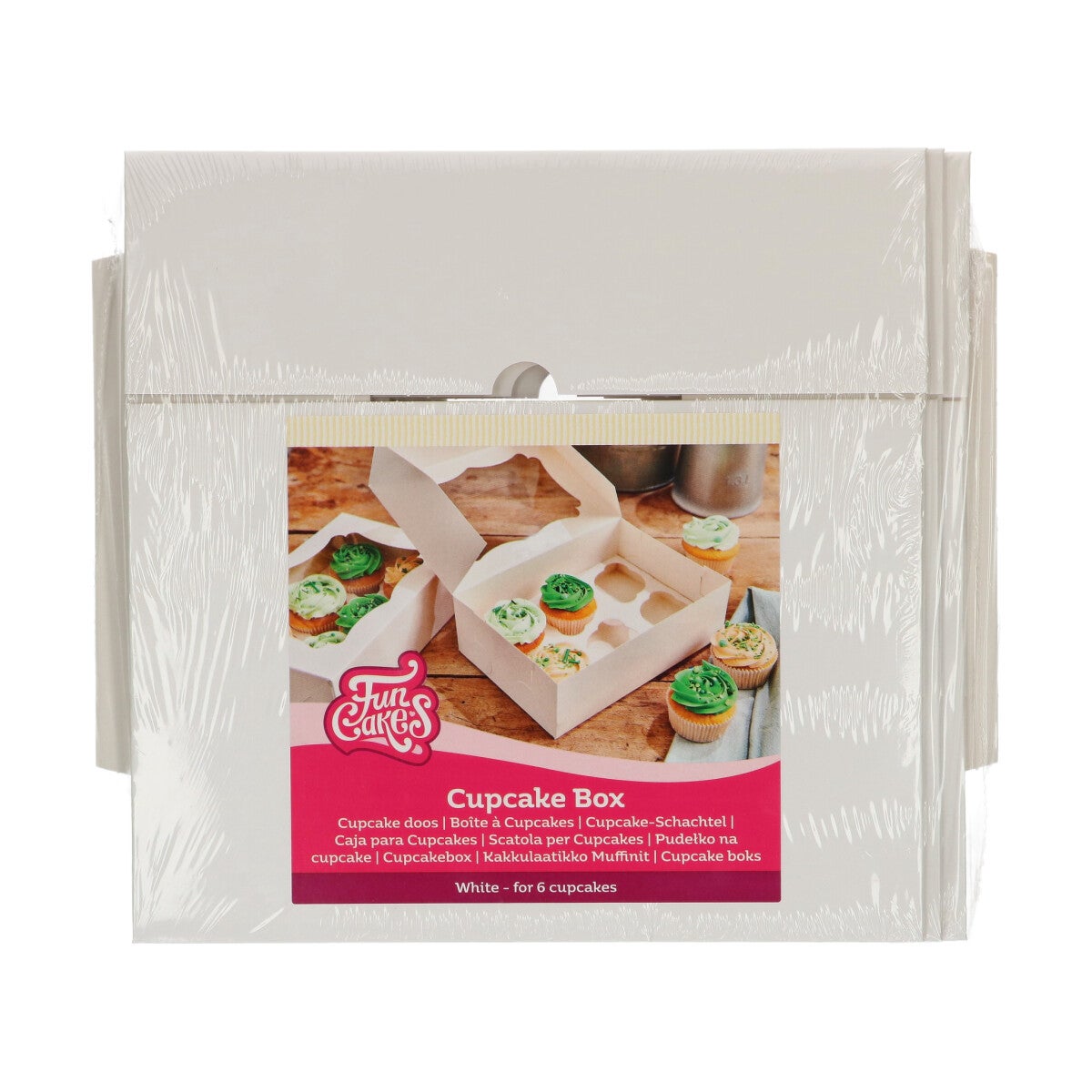 FunCakes Cupcake Box 6 - White pk/3