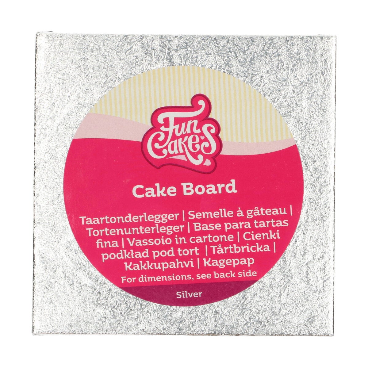 FunCakes Cake Board Square 12,5 x 12,5 cm - Silver